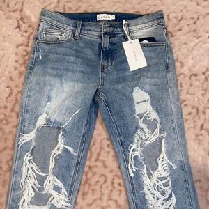 Slim Boyfriend Distressed Jeans